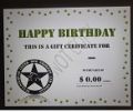 Gift Certificates Birthday or Christmas